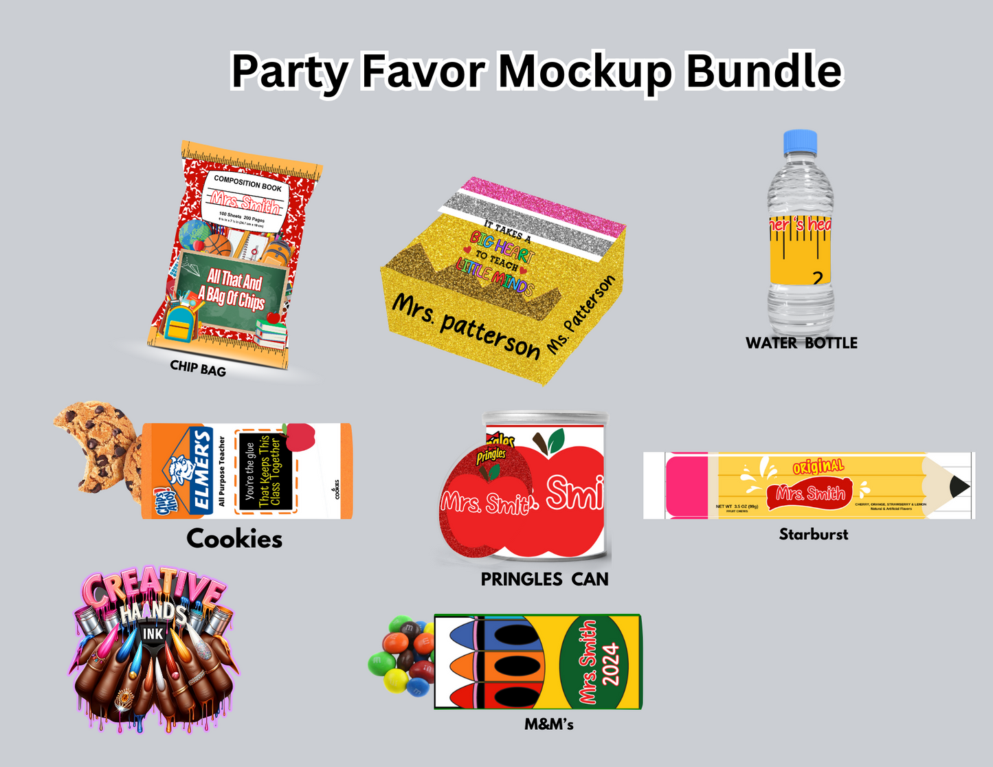 Teacher appreciation Party favor bundle (Canva template)