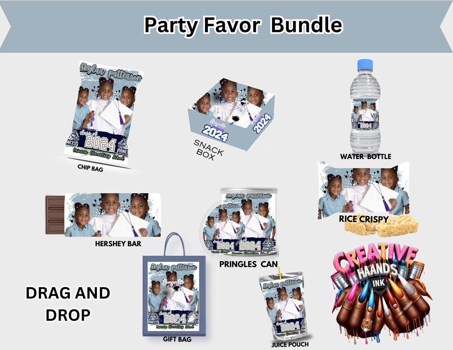 graduation Customizable Party Favor Bundle (8)(templates)